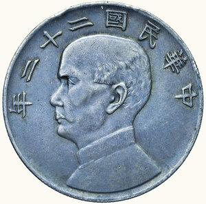 obverse: CINA - Sun Yat Sen - Presidente - Dollar 1933