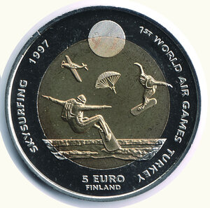 reverse: FINLANDIA - Federazione Aeronautica Internazionale - 5 Euro 1997 (bimetallica).