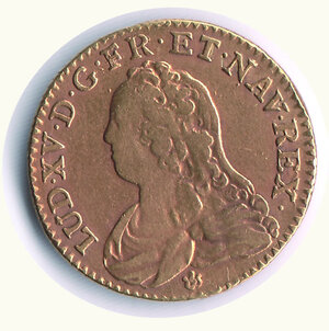 obverse: FRANCIA - Luigi XV (1715-1774) - Luigi d’Oro 1726 - Zecca Lione.