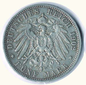 obverse: GERMANIA - Antichi Stati - Prussia - 5 Marchi 1902.