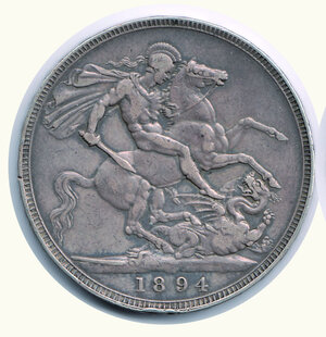 obverse: GRAN BRETAGNA - Vittoria - Corona 1894 - Colpetto.