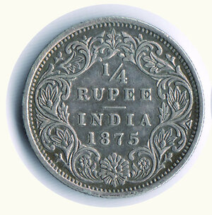 obverse: INDIA BRITANNICA - Vittoria - ¼ di Rupia 1875 - KR 475.
