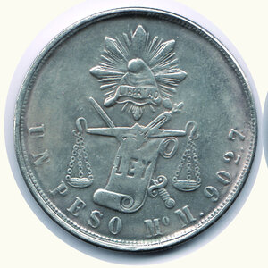 obverse: MESSICO - Peso 1872 - Zecca Città del Messico.