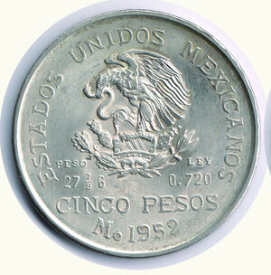 obverse: MESSICO - 5 Pesos 1952 