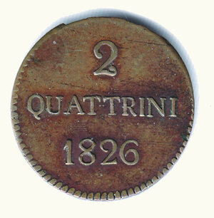 obverse: LUCCA - Carlo Ludovico - 2 Quattrini 1827.