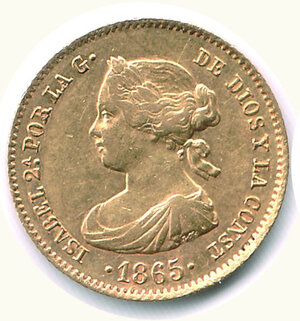 obverse: SPAGNA - Isabella II (1833-1869) - 4 Escudos 1865.