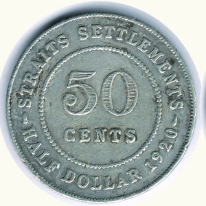 obverse: STRAITS SETTLEMENTS - Giorgio V - 50 Cents