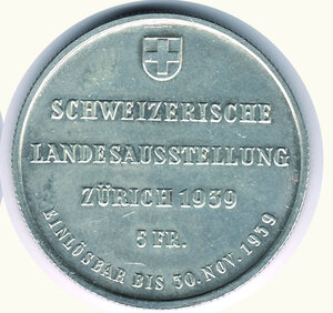 reverse: SVIZZERA - Confederazione - 5 Francs 1939