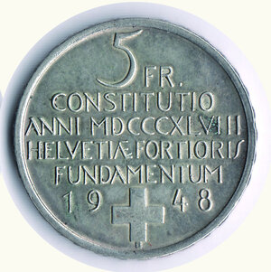 reverse: SVIZZERA - Confederazione - 5 Francs 1948