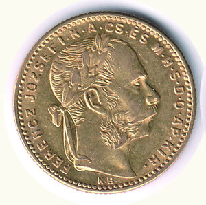obverse: UNGHERIA Franz Joseph - 8 Forint/20 Francs 1892