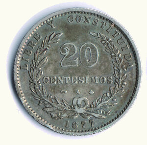 obverse: URUGUAY - 20 Centesimos 1877 A
