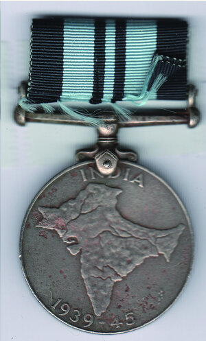 reverse: INDIA - Service medal n° 33817, concessa al Fuciliere di Sua Maestà Pirdan Singh.
Cu/Ni  BB+ 20