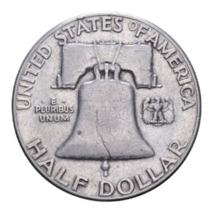 reverse: STATI UNITI HALF DOLLAR 1951 FRANKLIN AG. 12,45 GR. BB