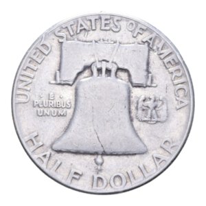 reverse: STATI UNITI HALF DOLLAR 1952 FRANKLIN AG. 12,30 GR. BB