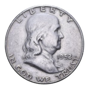 obverse: STATI UNITI HALF DOLLAR 1952 D FRANKLIN AG. 12,50 GR. BB+