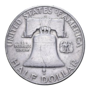 reverse: STATI UNITI HALF DOLLAR 1952 D FRANKLIN AG. 12,50 GR. BB+