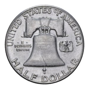 reverse: STATI UNITI HALF DOLLAR 1954 FRANKLIN AG. 12,47 GR. BB-SPL