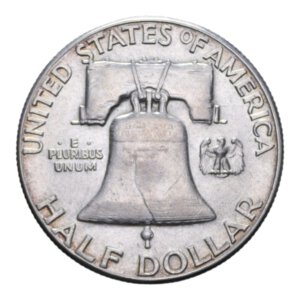 reverse: STATI UNITI HALF DOLLAR 1958 FRANKLIN AG. 12,27 GR. BB+