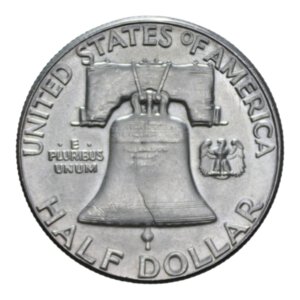 reverse: STATI UNITI HALF DOLLAR 1963 FRANKLIN AG. 12,38 GR. FDC (SEGNETTI AL D/)