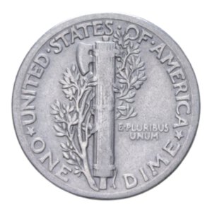 reverse: STATI UNITI 1 DIME 1927 MERCURY AG. 2,41 GR. BB