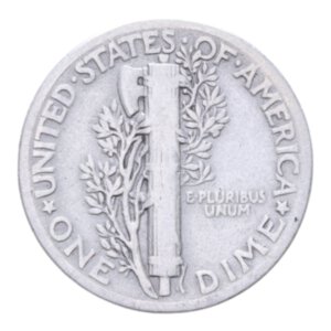 reverse: STATI UNITI 1 DIME 1937 MERCURY AG. 2,37 GR. BB