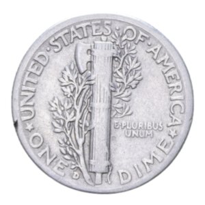 reverse: STATI UNITI 1 DIME 1942 D MERCURY AG. 2,40 GR. BB