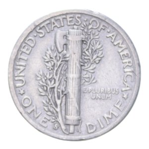 reverse: STATI UNITI 1 DIME 1942 S MERCURY AG. 2,43 GR. BB+