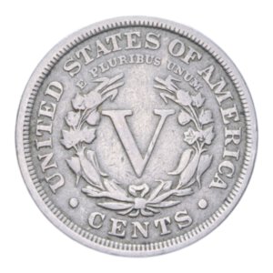 reverse: STATI UNITI 5 CENTS 1899 LIBERTY NI. 4,88 GR. qBB/BB+
