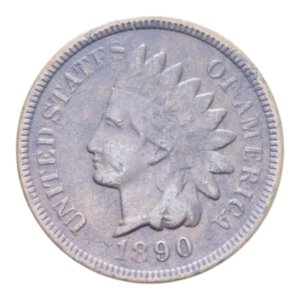 obverse: STATI UNITI 1 CENT. 1890 INDIAN HEAD CU. 3,02 GR. BB