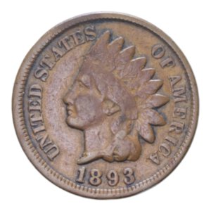 obverse: STATI UNITI 1 CENT. 1893 INDIAN HEAD CU. 3,05 GR. BB+