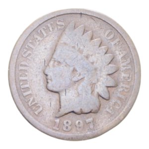 obverse: STATI UNITI 1 CENT. 1897 INDIAN HEAD CU. 2,98 GR. qBB