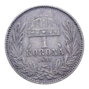 reverse: UNGHERIA FRANCESCO GIUSEPPE I 1 KORONA 1895 AG. 4,96 GR. BB+