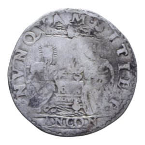 reverse: ANCONA GREGORIO XIII (1572-1585) TESTONE RRR AG. 9,19 GR. MB-BB