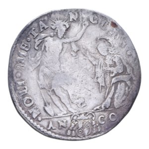 reverse: ANCONA GREGORIO XIII (1572-1585) TESTONE 1581 R AG. 9,09 GR. MB-BB