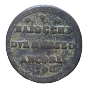 reverse: ANCONA PIO VI (1775-1799) 2 BAIOCCHI E MEZZO 1796 SAMPIETRINO CU. 17,14 GR. MB-BB