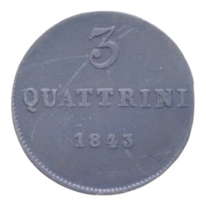 reverse: FIRENZE LEOPOLDO II (1824-1859) 3 QUATTRINI 1843 MI. 1,96 GR. BB+