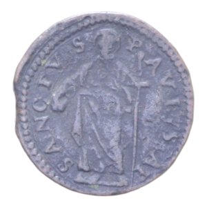 reverse: GUBBIO INNOCENZO X (1644-1655) QUATTRINO CON S. PAOLO CU. 3,26 GR. qBB