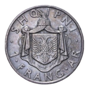 reverse: ALBANIA ZOG I 1 FRANG 1937 AG. 4,99 GR. BB+