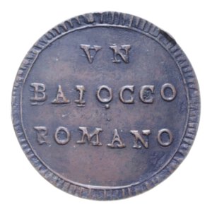 reverse: ROMA PIO VI (1775-1799) BAIOCCO ROMANI A. XXIII RR CU. 7,53 GR. SPL