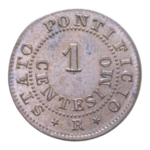 reverse: ROMA  PIO IX (1846-1870) 1 CENT. 1866 AN. XXI NC CU. 1,01 GR. FDC
