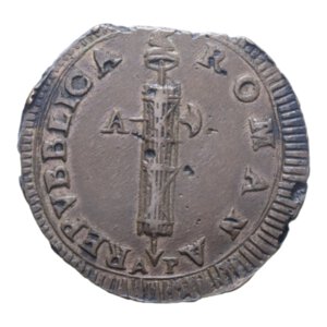 obverse: PRIMA REPUBBLICA ROMANA ANCONA (1798-1799) 2 BAIOCCHI S. DATA R CU. 19,97 GR. qSPL (DIFETTI DEL TONDELLO)