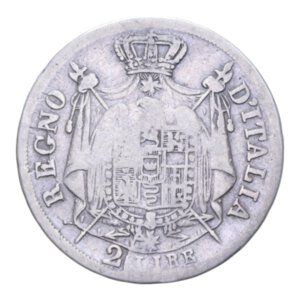 reverse: NAPOLEONE I RE D ITALIA (1805-1814) 2 LIRE 1812 MILANO PUNTALI AGUZZI NC AG. 9,48 GR. MB-BB