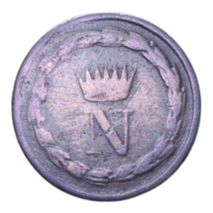obverse: NAPOLEONE I RE D ITALIA (1805-1814) 10 CENT. 1809 MILANO MI. 1,81 GR. qBB
