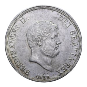 obverse: REGNO DELLE DUE SICILIE FERDINANDO II (1830-1859) PIASTRA 120 GRANA 1853 AG. 27,51 GR. qSPL