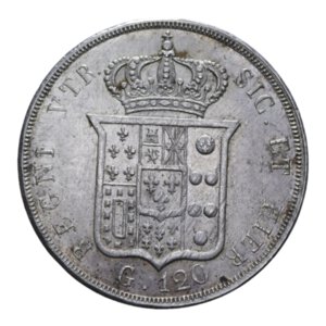 reverse: REGNO DELLE DUE SICILIE FERDINANDO II (1830-1859) PIASTRA 120 GRANA 1853 AG. 27,51 GR. qSPL