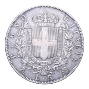 reverse: VITT. EMANUELE II (1861-1878) 5 LIRE 1870 MILANO AG. 24,74 GR. BB/BB+