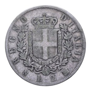 reverse: VITT. EMANUELE II (1861-1878) 2 LIRE 1863 NAPOLI STEMMA AG. 9,68 GR. MB-BB