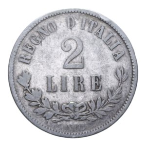 reverse: VITT. EMANUELE II (1861-1878) 2 LIRE 1863 NAPOLI VALORE NC AG. 9,85 GR. MB-BB