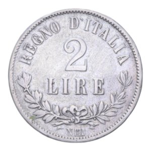 reverse: VITT. EMANUELE II (1861-1878) 2 LIRE 1863 NAPOLI VALORE NC AG. 9,86 GR. qBB