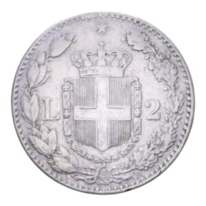 reverse: UMBERTO I (1878-1900) 2 LIRE 1882 ROMA AG. 9,83 GR. BB